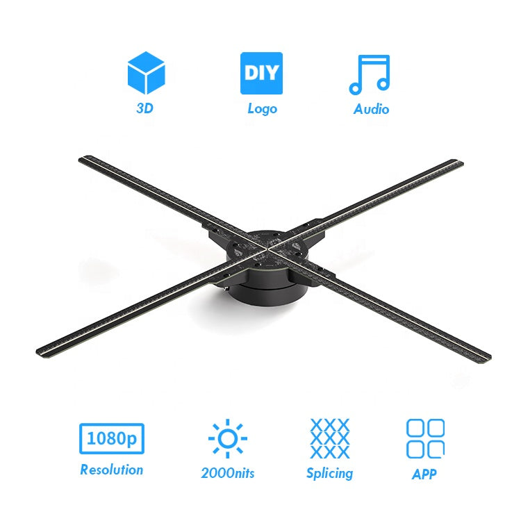 HDFocus Holograma 3D 1920*1080P Wifi Hologram Fan Projecteur